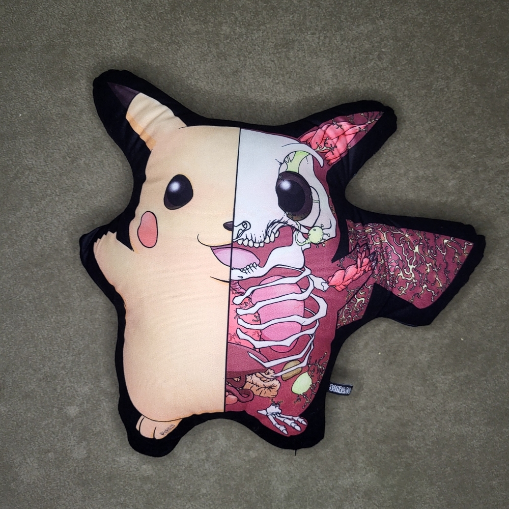 Pokemon Anatomy Cool Pillow | Unique Dark Skeleton Plush | Squirtle